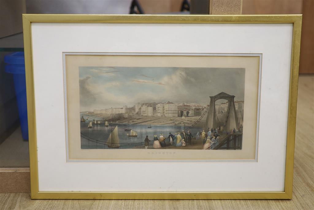 T.A. Prior, coloured engraving, Brighton from the Chain pier, 27 x 48cm